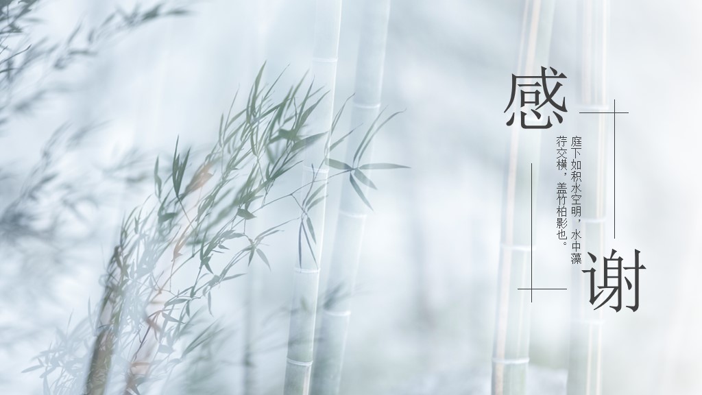 中国风竹柏之影通用策划PPT模板10