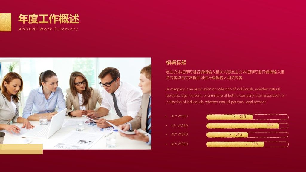 商务风年终总结述职报告PPT模板4