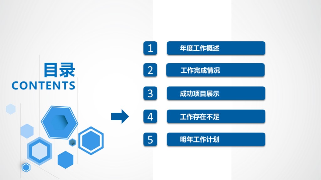蓝白简洁工作总结新年计划述职报告通用ppt模板7