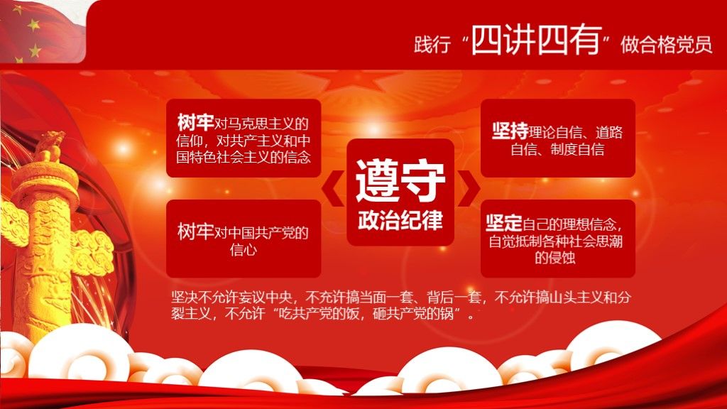 争做合格党员建设党方针工作报告PPT模板6