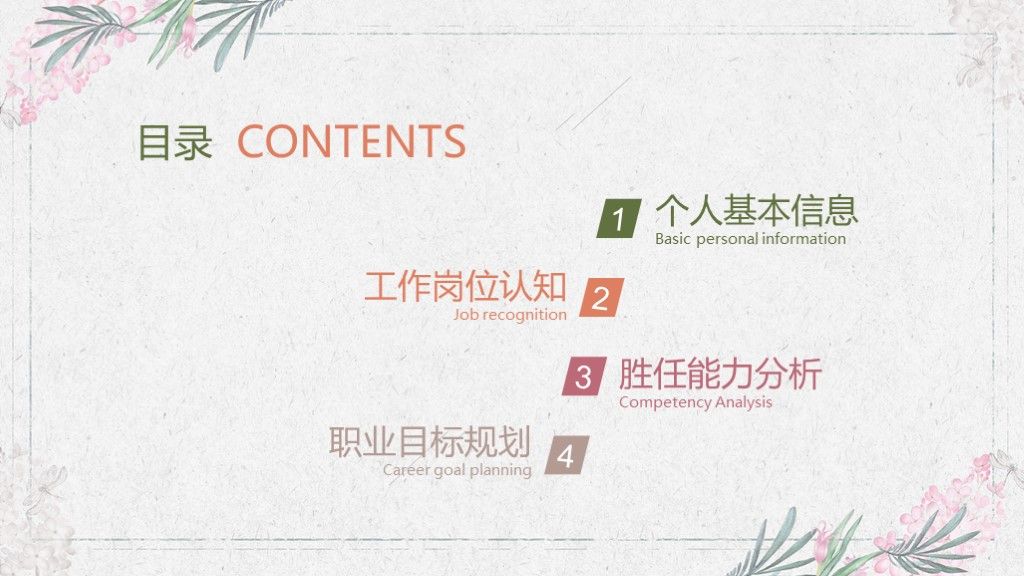 清新竞聘求职简历招聘ppt模板2