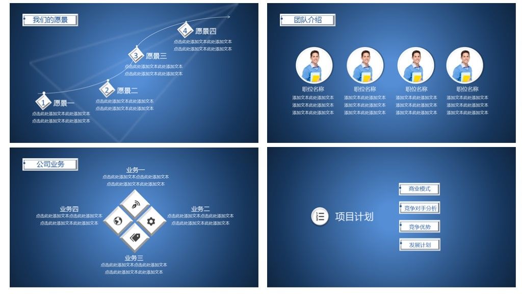 蓝色大气商业项目计划书PPT模板2
