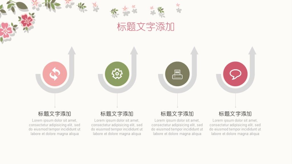 味美清新花朵教育教学说课ppt模板4