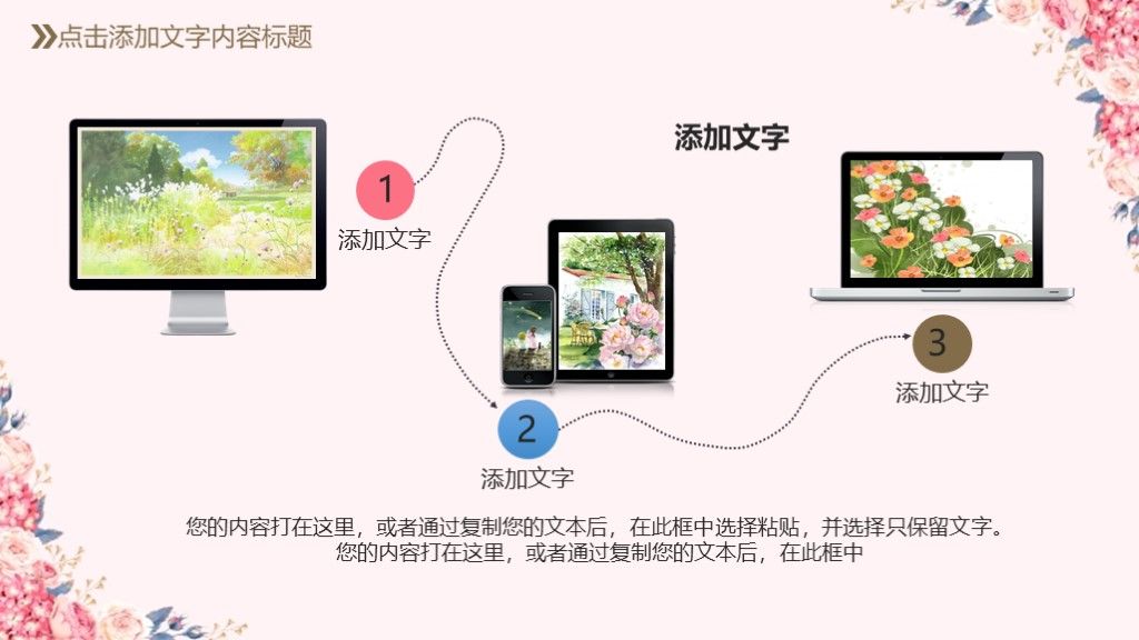 淡雅花卉儿童成长教育课件信息化教学设计PPT模板5