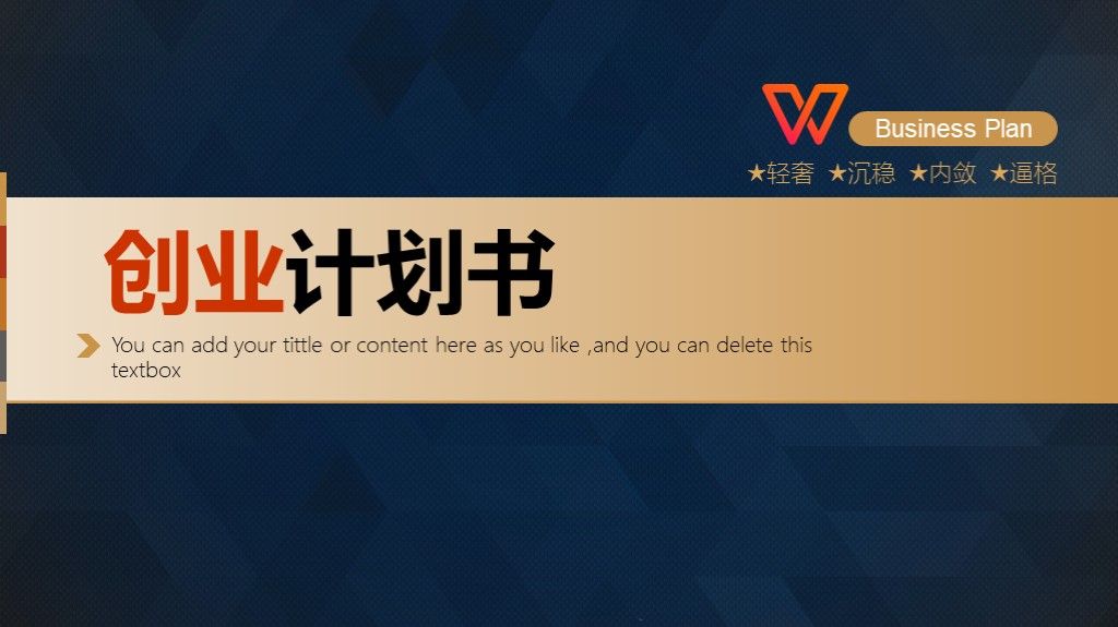 黑色大气高端商业创业计划书PPT模板1