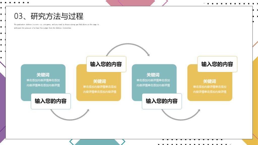 孟菲斯简约几何风毕业开题报告论文答辩总结汇报通用PPT模8