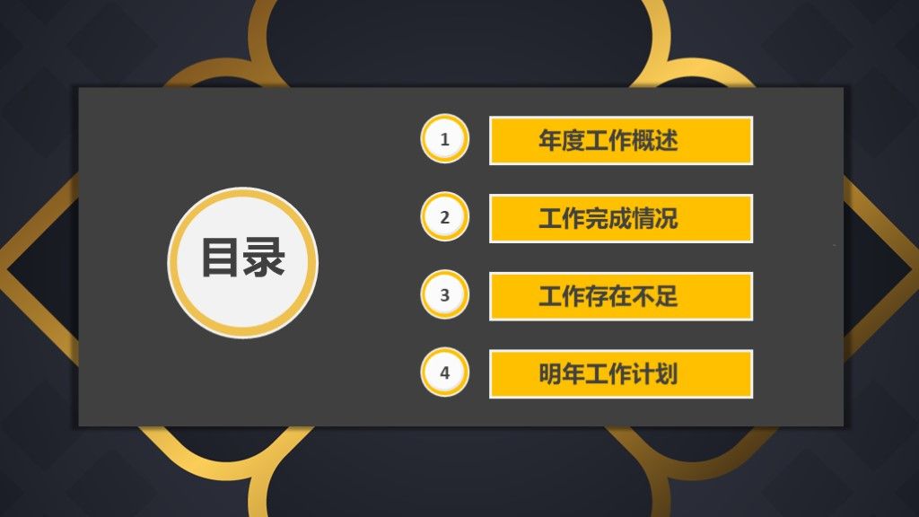 大气黑商务风工作汇报通用PPT模板2