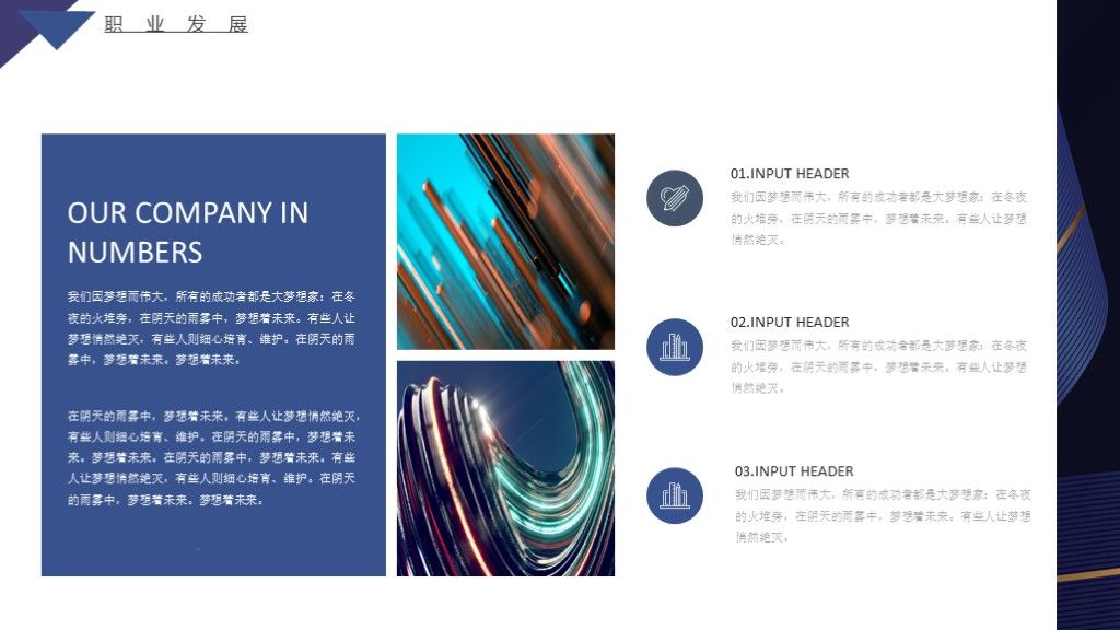 深蓝色商务绸缎职业生涯规划ppt模板5