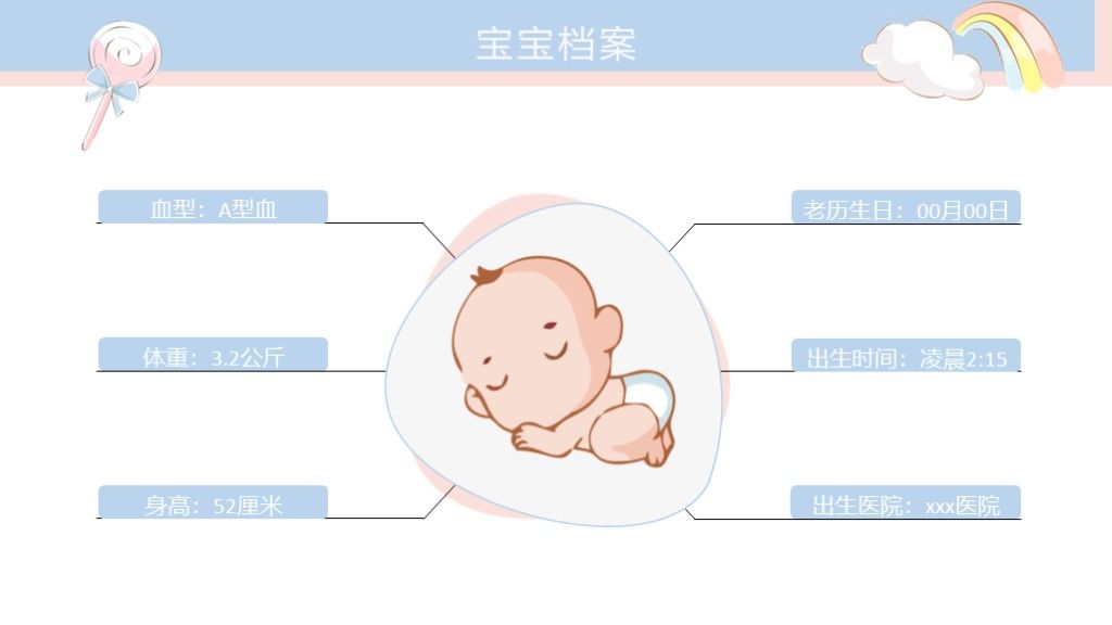 宝宝相册动态成长记录宝宝档案画册PPT模板2