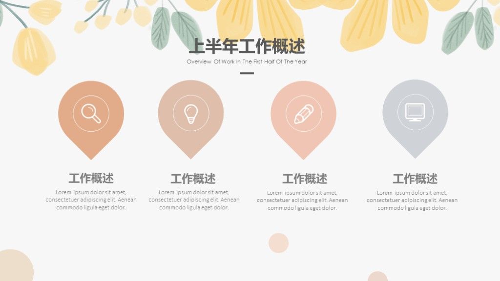 清新办公工作总结商务通用PPT模板3