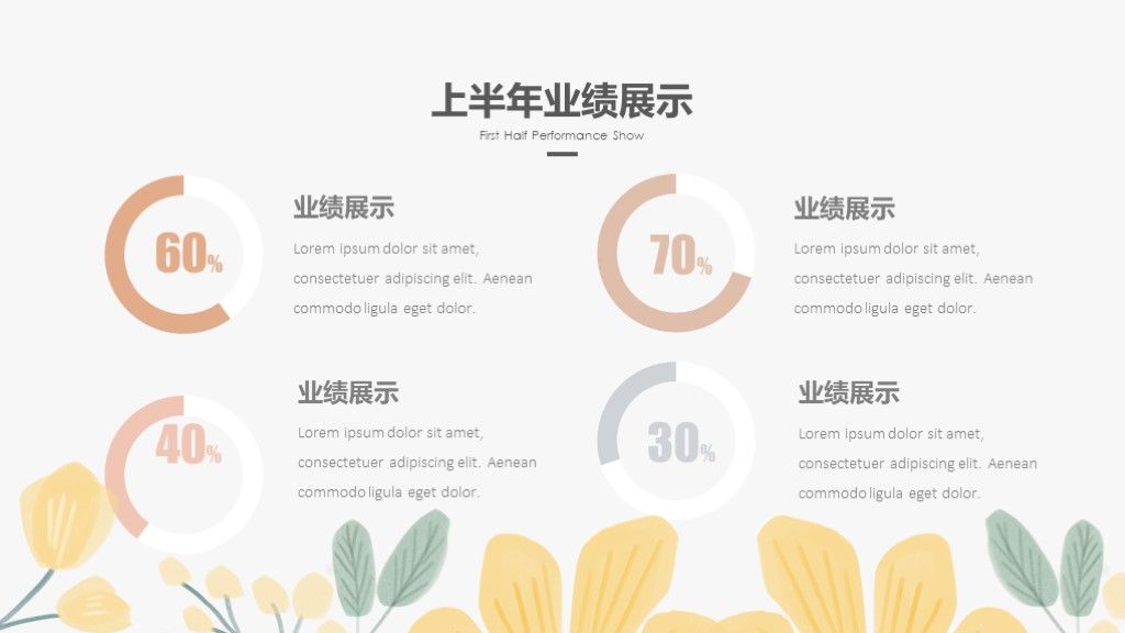 清新办公工作总结商务通用PPT模板5