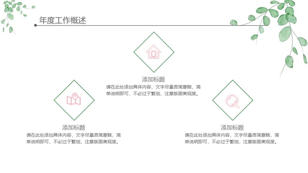 小清新简约实用工作总结年度计划PPT模板3