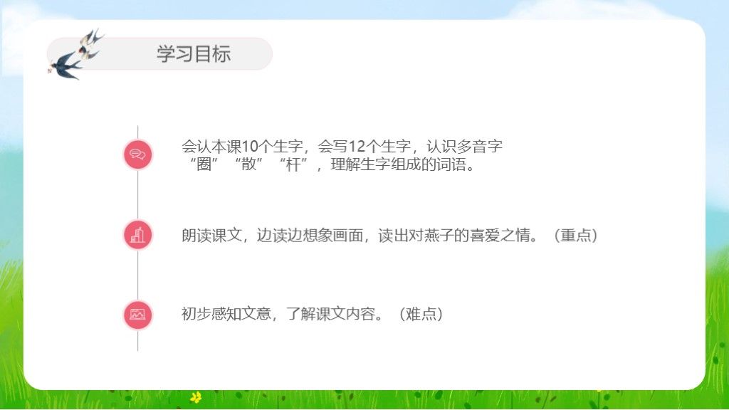 人教版语文三年级下册燕子讲课课件PPT模板5