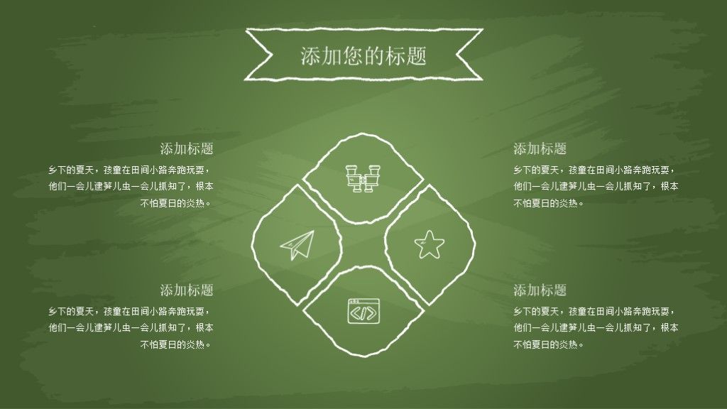 绿色小清新教育教学通用PPT模板7