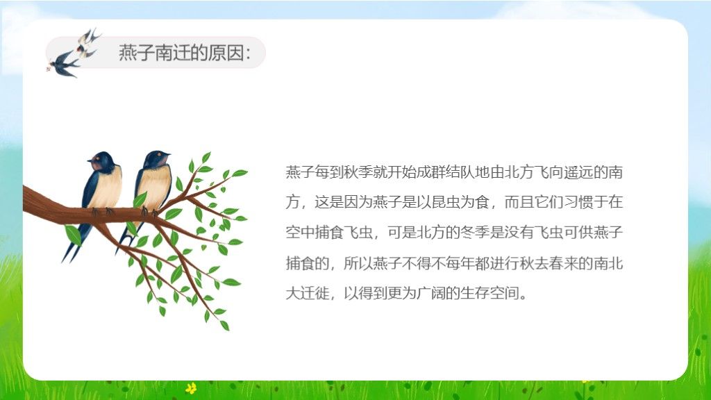 人教版语文三年级下册燕子讲课课件PPT模板4