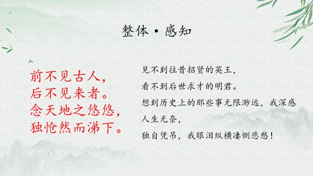 语文人教版七年级登幽州台歌古诗PPT模板7