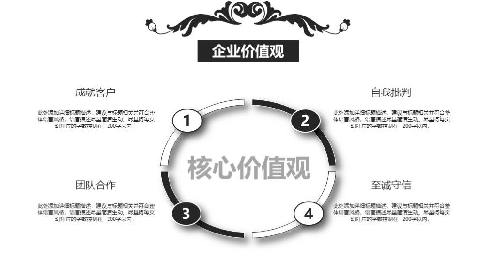 黑白通用企业管理文化培训PPT模板5