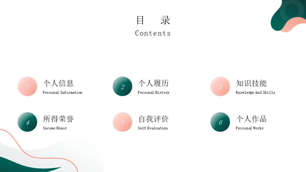 小清新应届毕业生个人求职简历PPT模板2