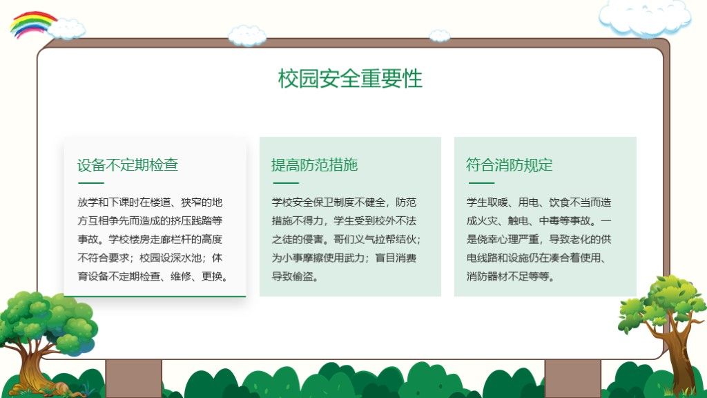 小清新校园文明安全出行主题教育PPT模板5