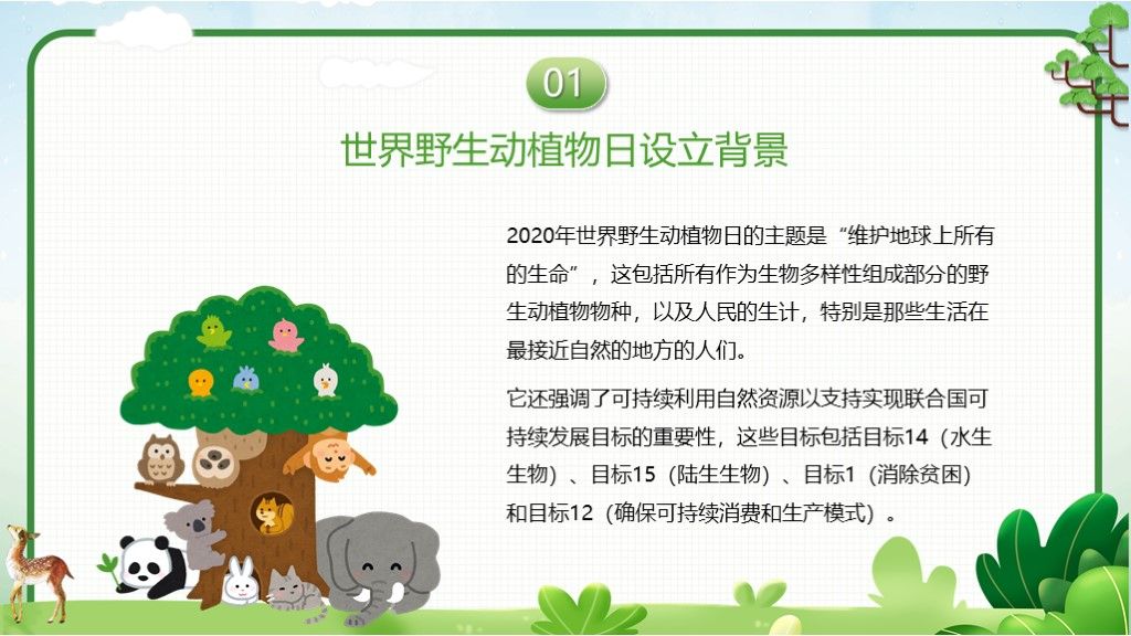 世界野生动植物日主题教育PPT模板5