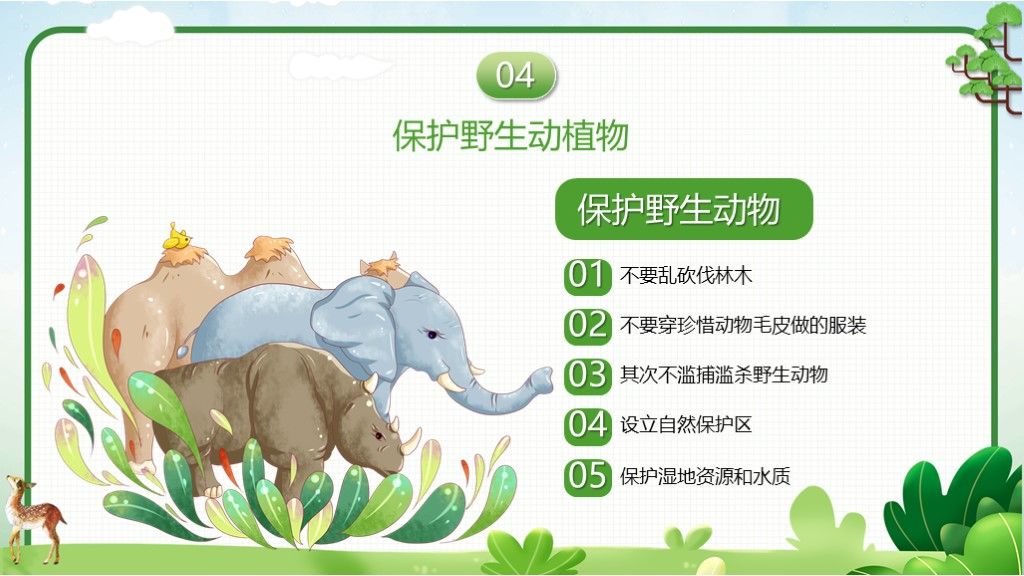 世界野生动植物日主题教育PPT模板9