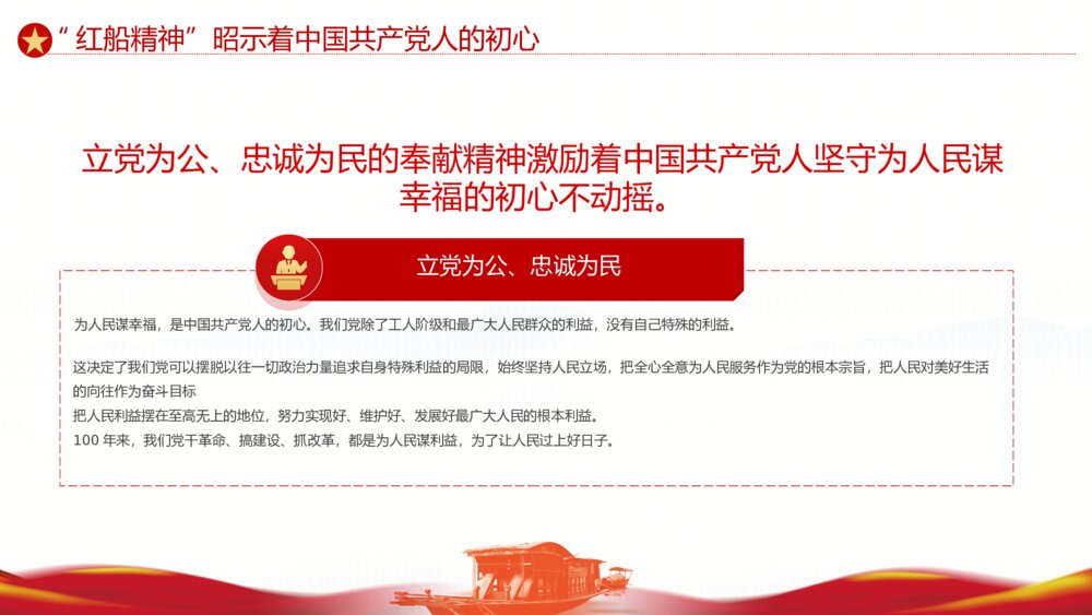 大力弘扬红船精神党史党课ppt模板8