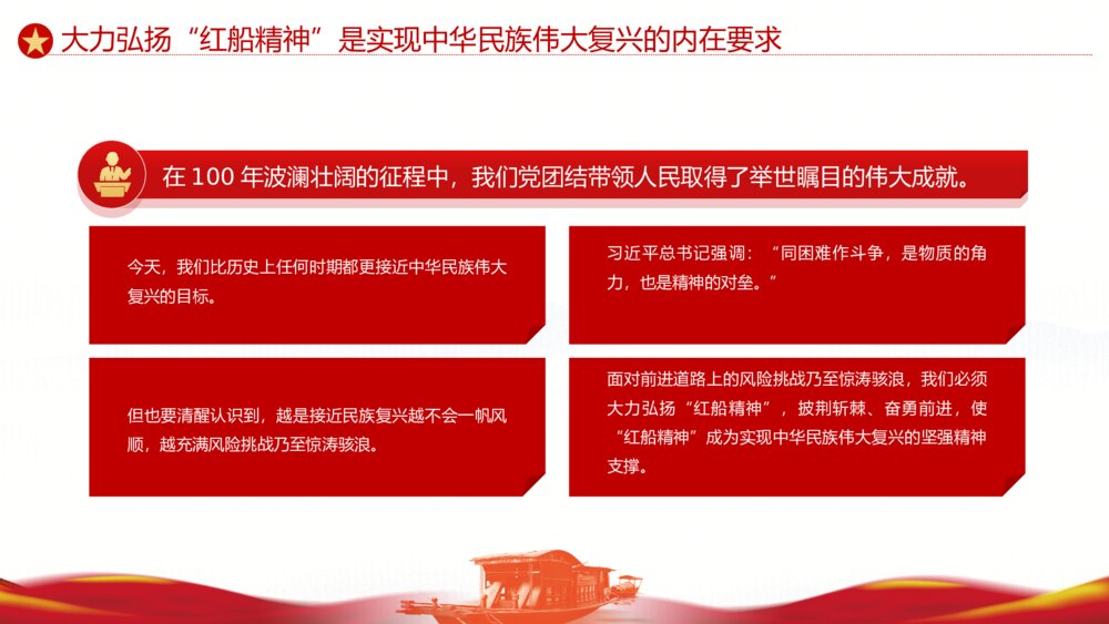 大力弘扬红船精神党史党课ppt模板10