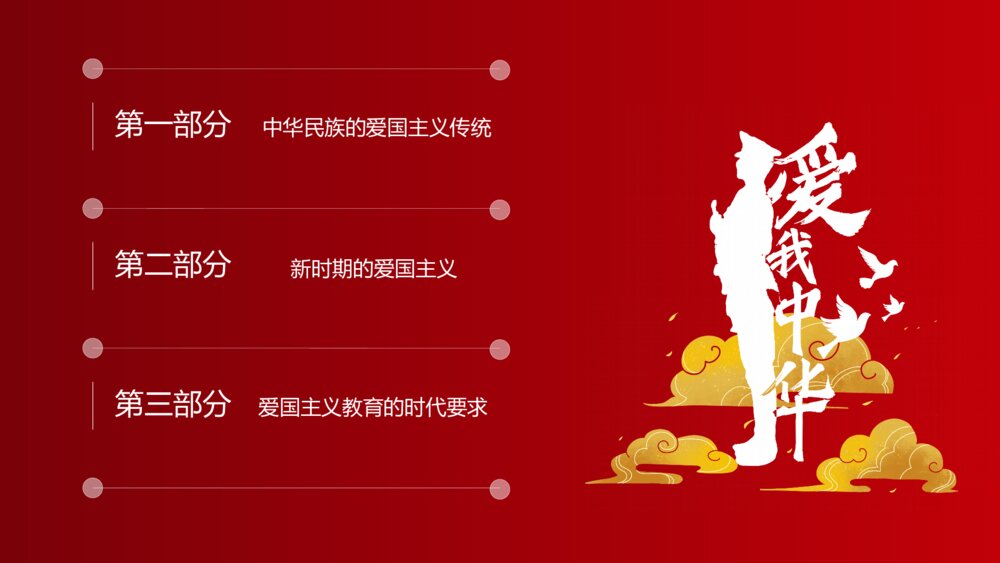 中国红爱国主义教育主题知识讲座PPT2