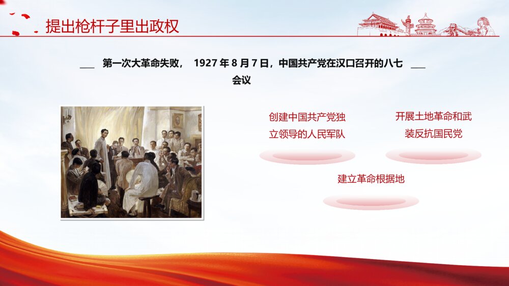 红色中国共产党党史学习百年大党PPT模板7