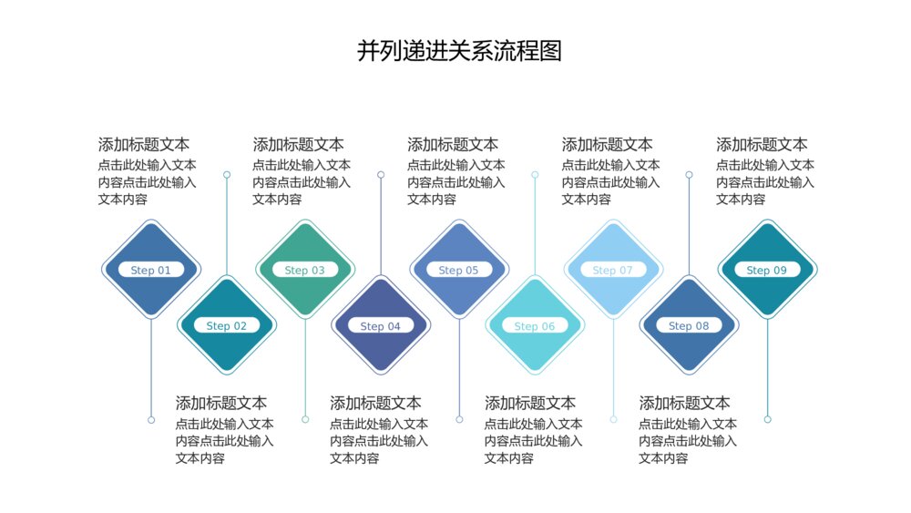 并列递进关系流程图PPT关系图表6