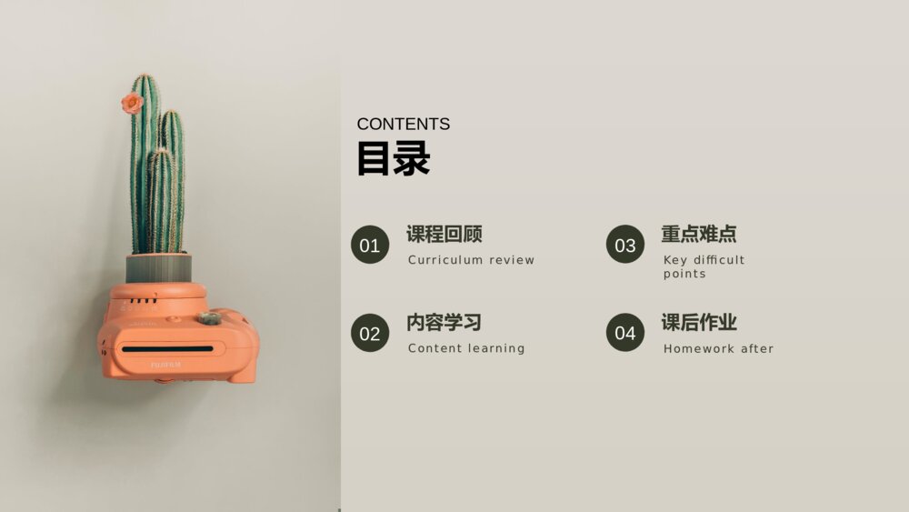 小清新绿植教学通用PPT模板2