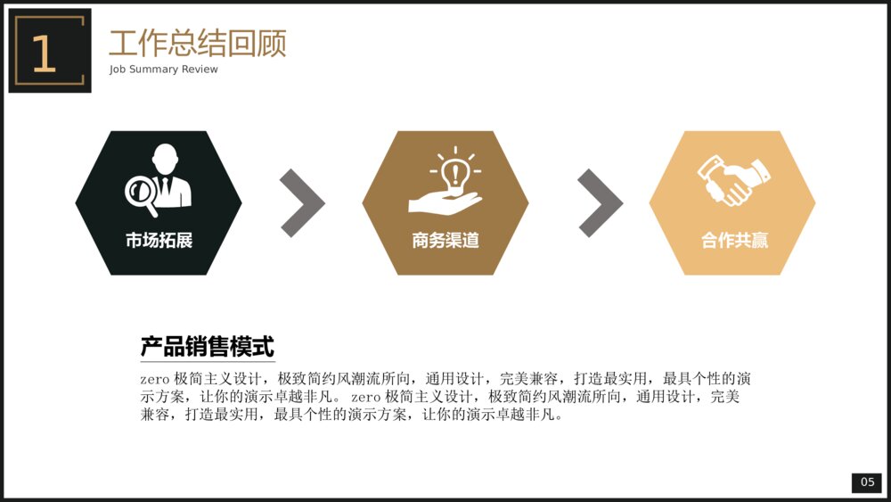 黑金轻奢风工作总结PPT模板5