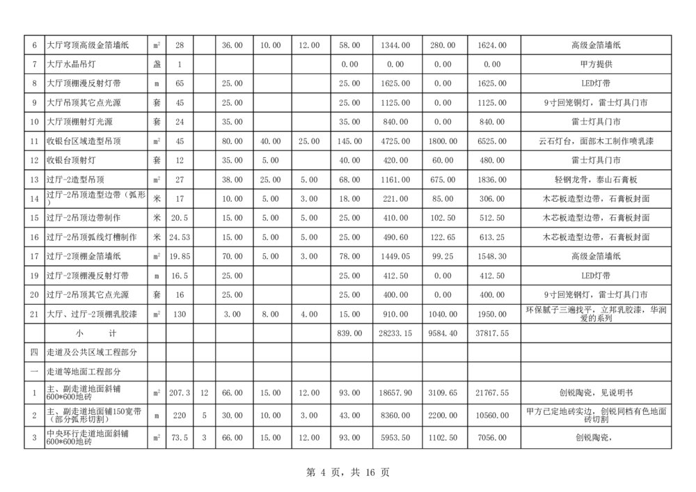 装饰行业装修工程造价预算表excel4