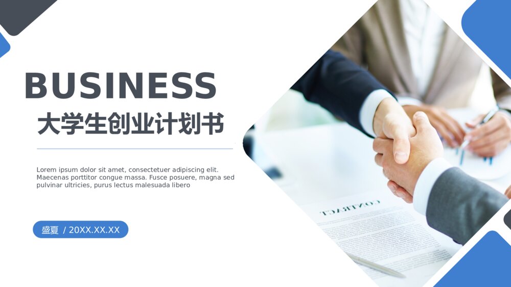 简约商务大学生创业项目计划书PPT1