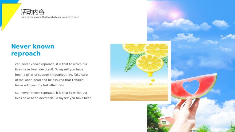 俏皮蓝夏天主题活动策划PPT模板9