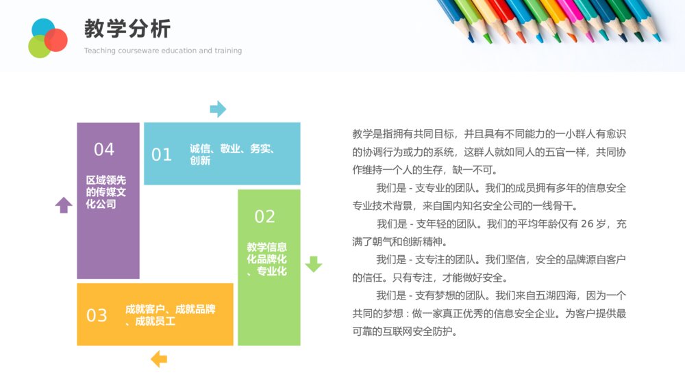 彩色铅笔教师说课教学课件PPPT模板6