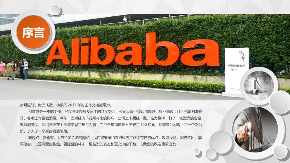 阿里巴巴公司专用年终总结PPT模板2