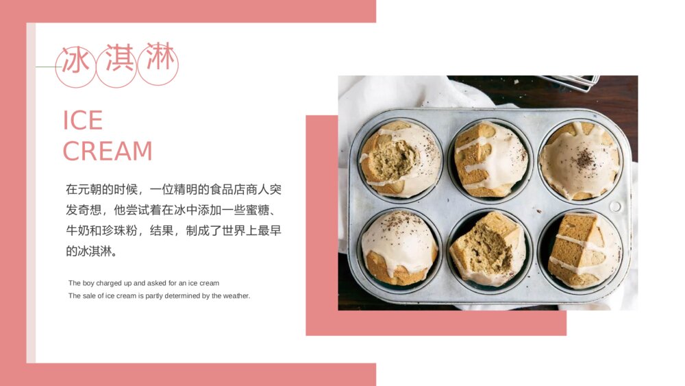 冰淇淋甜品甜点马卡龙PPT模板9