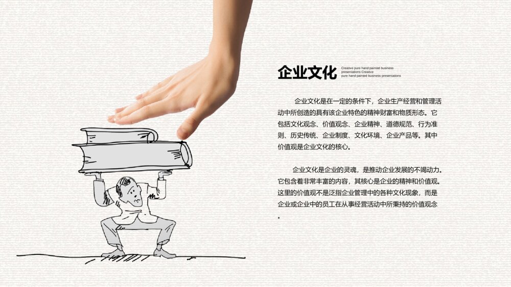 创意手绘手势公司介绍PPT模板7