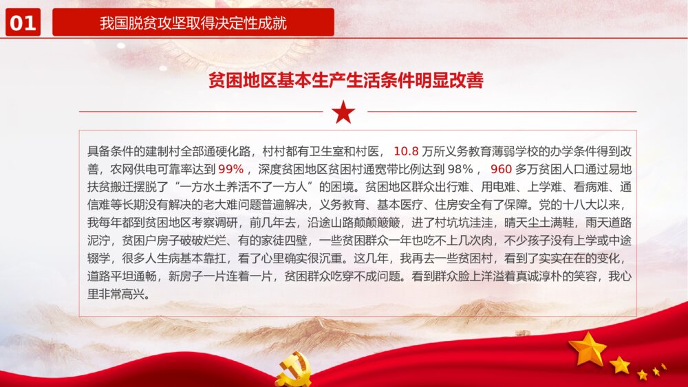 打赢脱贫攻坚战PPT模板8