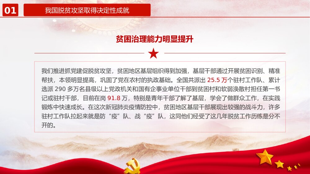 打赢脱贫攻坚战PPT模板10