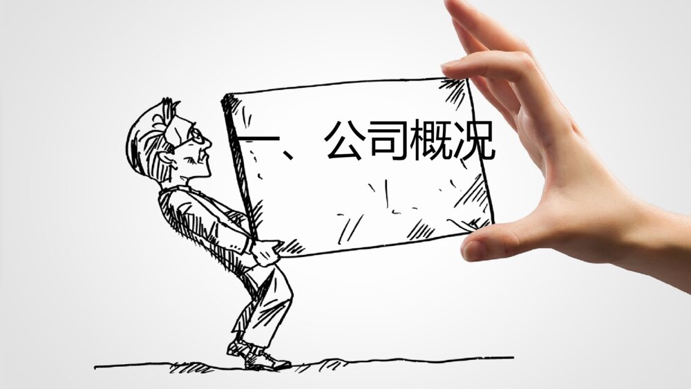 创意手势手绘公司介绍PPT模板3