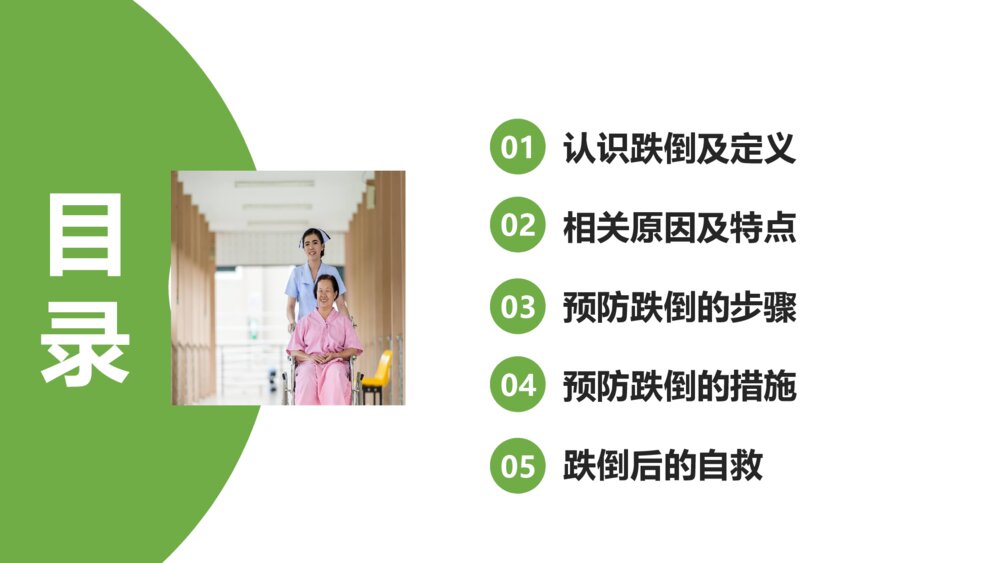 护理培训跌倒的预防及护理PPT模板2