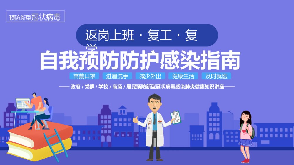 返岗复工自我预防新冠病毒预防PPT模板1