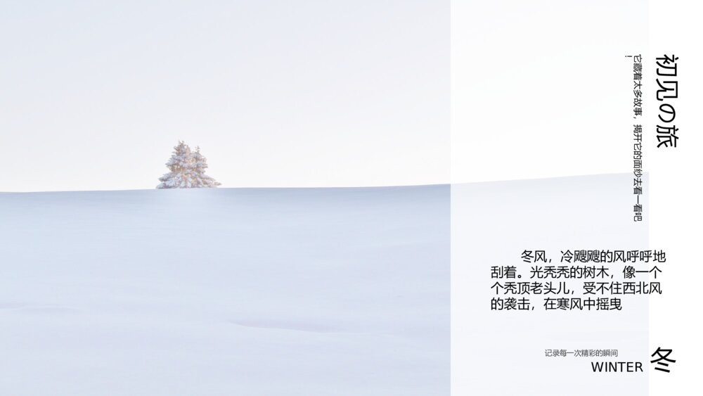 冬天旅行旅游日记相册PPT模板2
