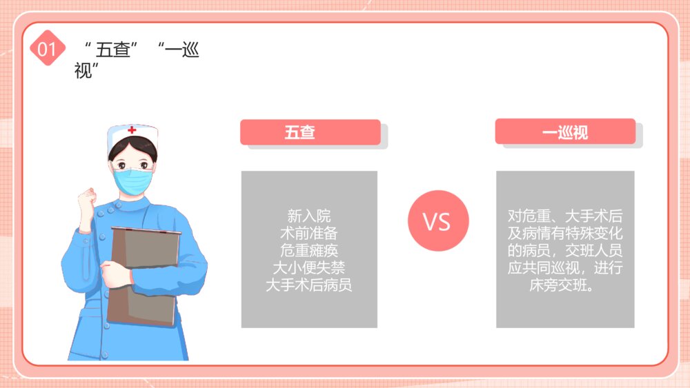粉色护士护理交接班制度培训PPT模板6