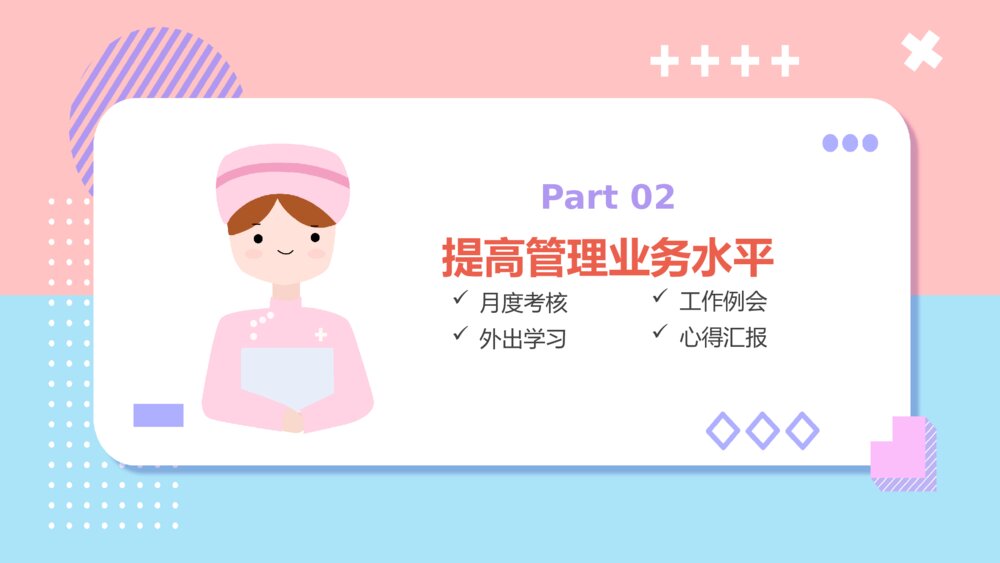 护士长年终述职汇报告PPT模板8