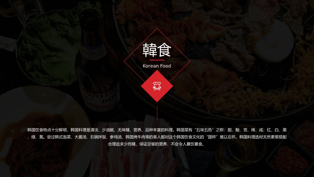 韩国料理连锁加盟介绍PPT模板2