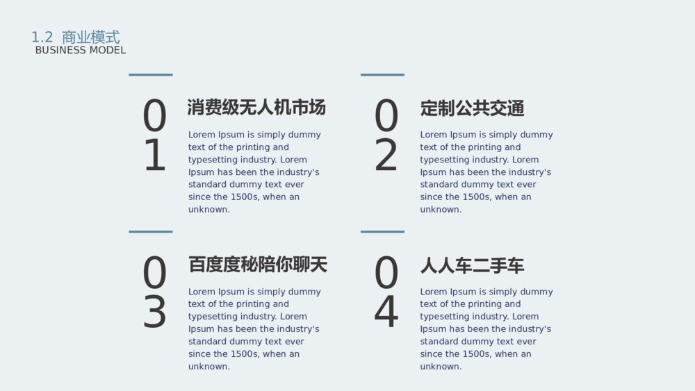 简约谈蓝色商务商业计划PPT模板6