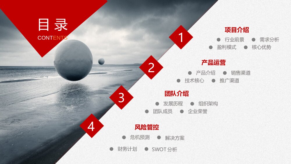 黑红几何商业计划书PPT模板2